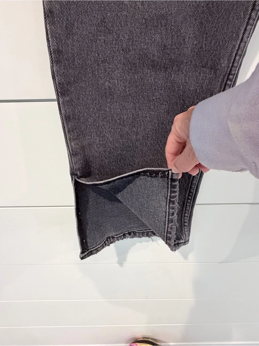 Abercrombie 90s Straight Ultra High Rise Gray Jeans Grunge Y2K 30 Charcoal - Picture 7 of 14